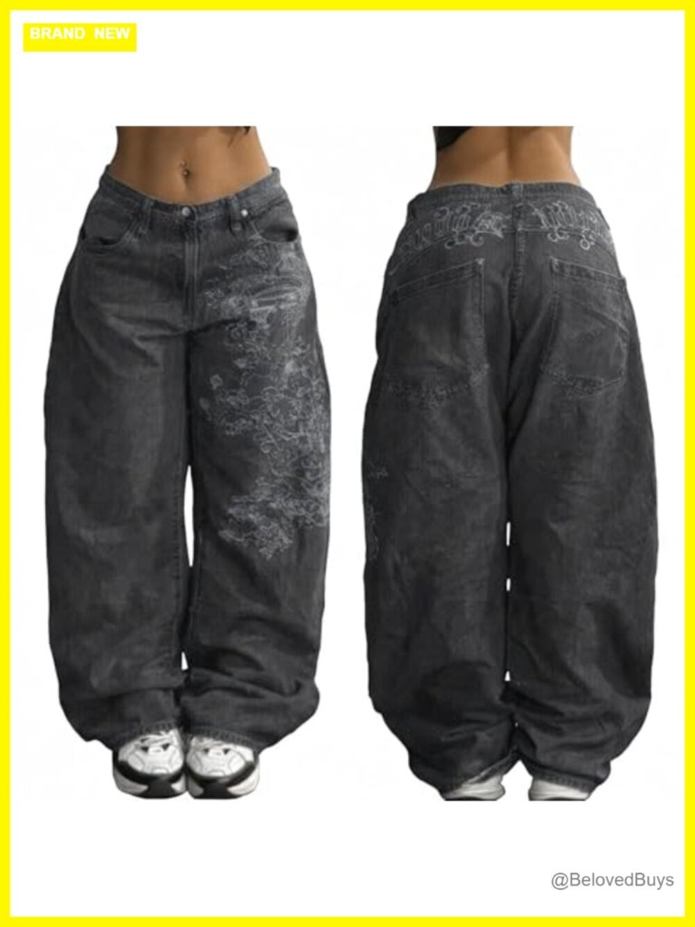 Low Rise Baggy Jeans Y2K Skater Denim Wide Leg Oversized Streetwear